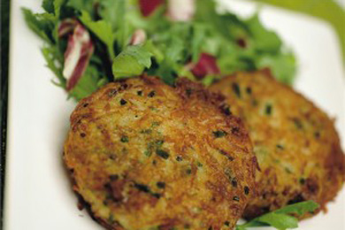 Tortitas de patata con salmón ahumado