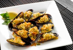 plato de mejillones rellenos